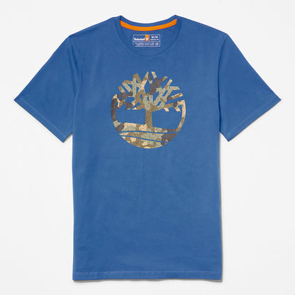 Mens Timberland Camo-Logo T-Shirt for Men in Blue
