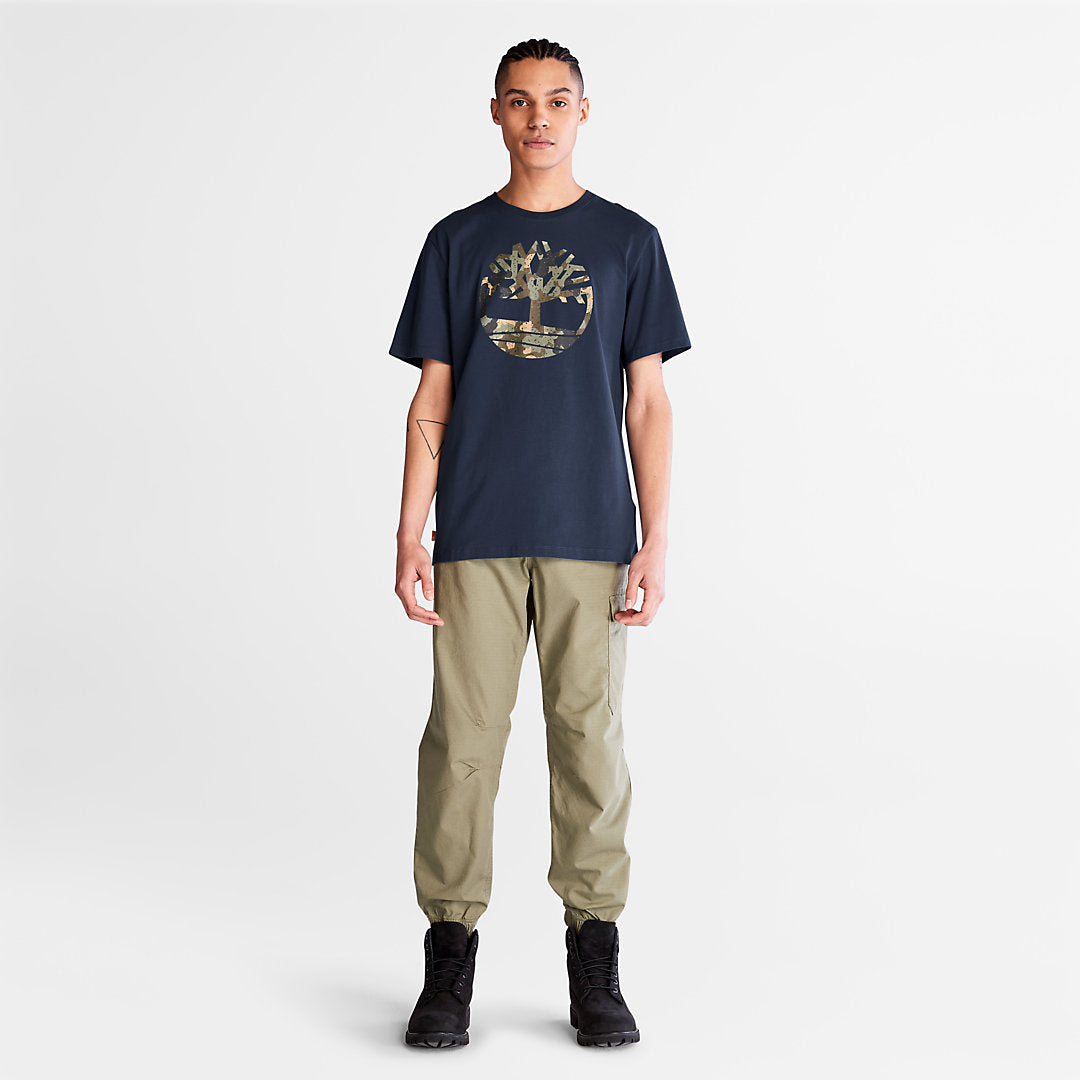 Mens Timberland Camo-Logo T-Shirt for Men in Navy