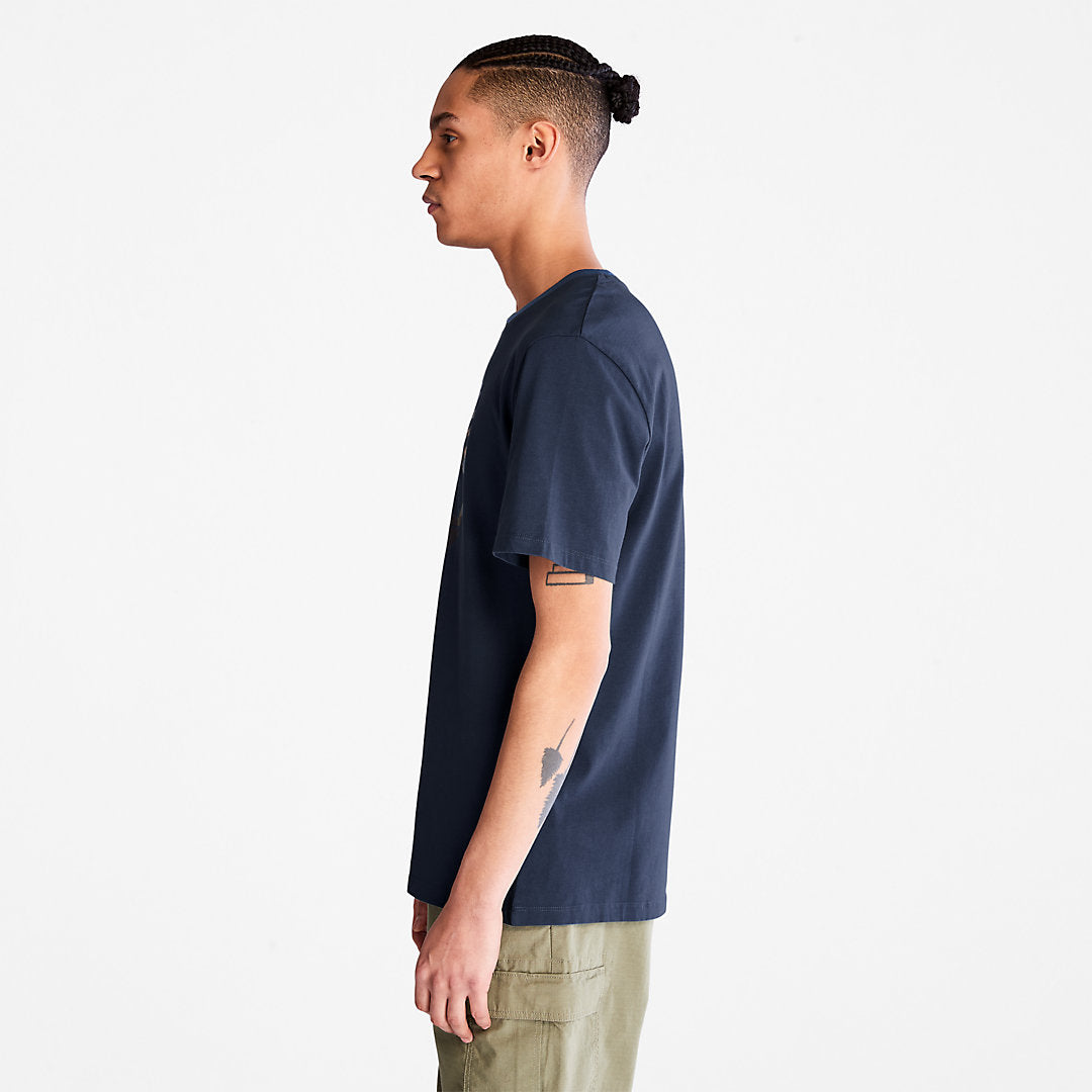 Mens Timberland Camo-Logo T-Shirt for Men in Navy