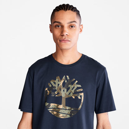 Mens Timberland Camo-Logo T-Shirt for Men in Navy