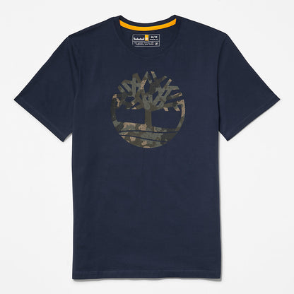Mens Timberland Camo-Logo T-Shirt for Men in Navy