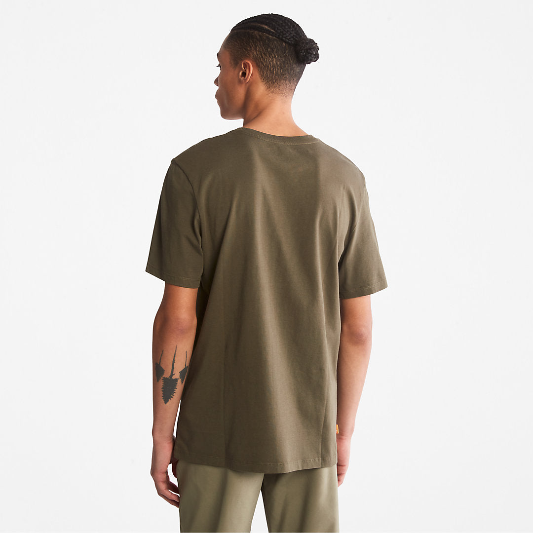 Mens Timberland Camo-Logo T-Shirt for Men in Dark Green