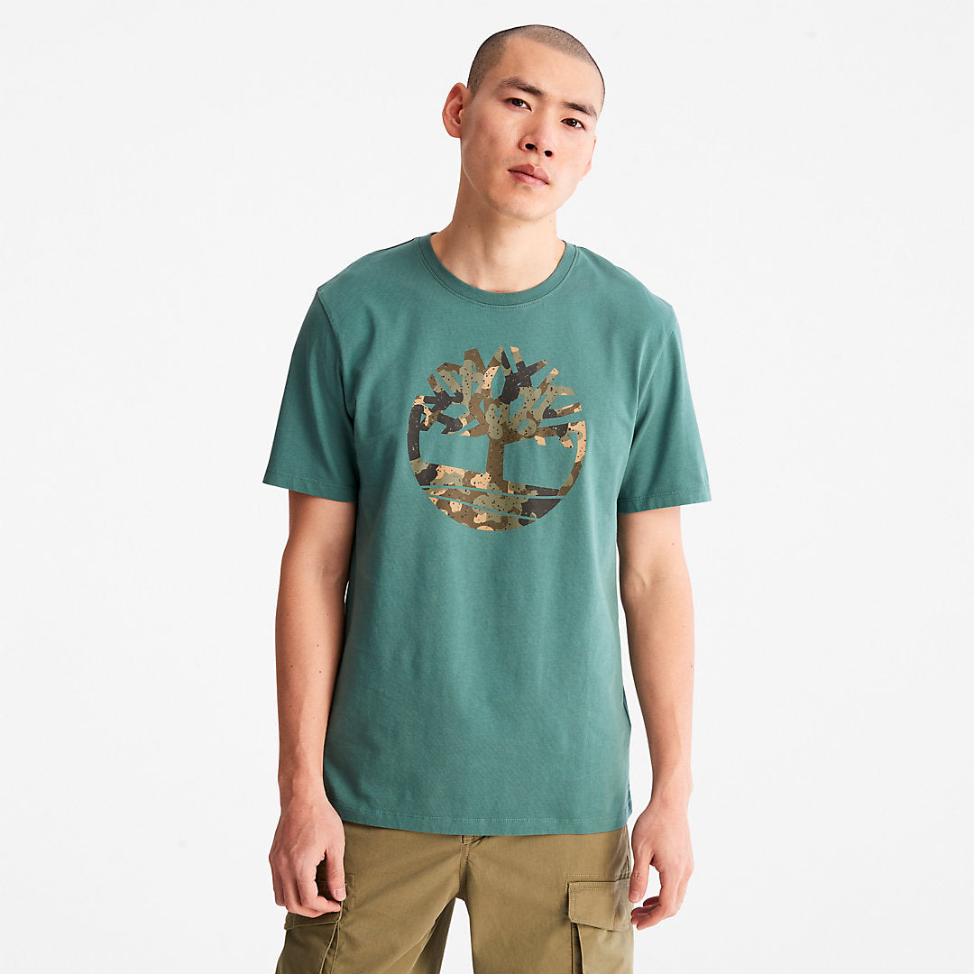 Mens Timberland Camo-Logo T-Shirt for Men in Light Green