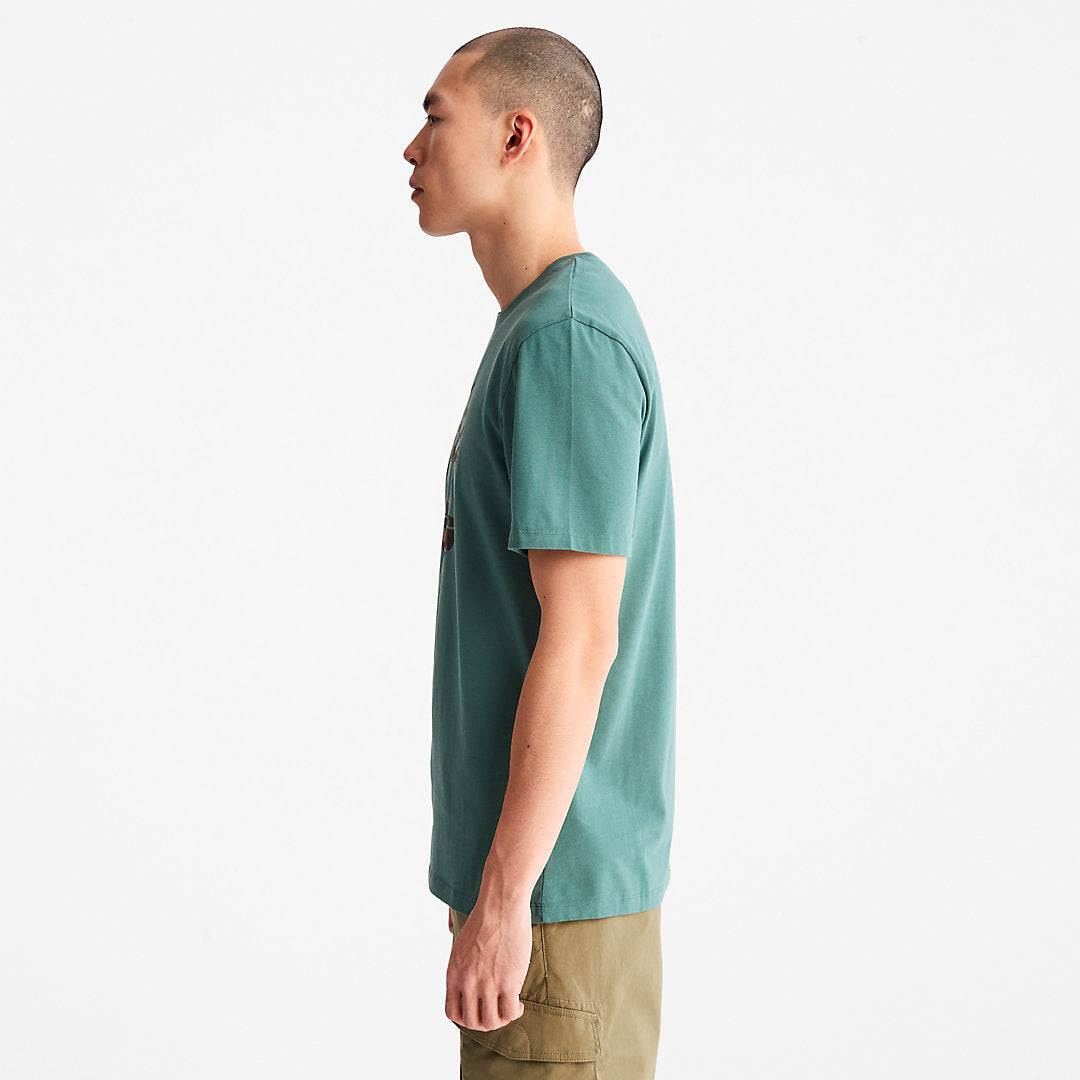 Mens Timberland Camo-Logo T-Shirt for Men in Light Green