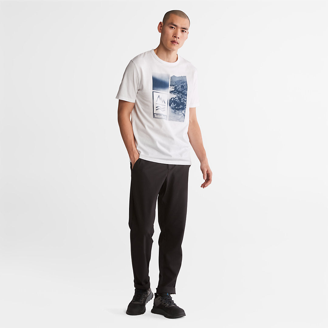 Mens Timberland Mountains-to-Rivers Print T-Shirt for Men in White