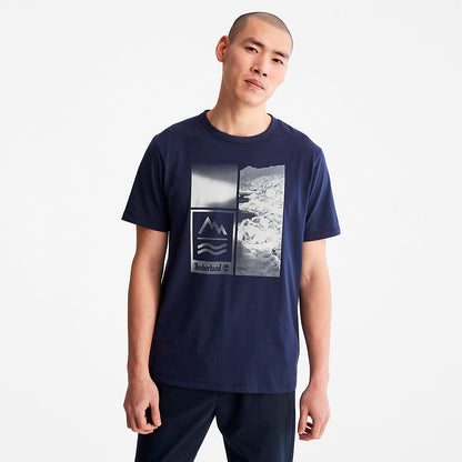 Mens Timberland Mountains-to-Rivers Print T-Shirt for Men in Blue