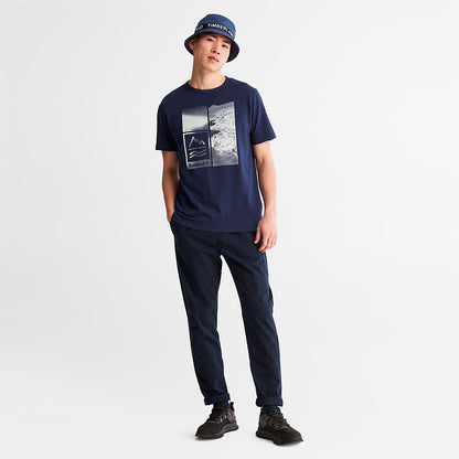Mens Timberland Mountains-to-Rivers Print T-Shirt for Men in Blue