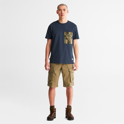 Mens Timberland Outdoor Heritage Camo-Pocket T-Shirt for Men in Navy