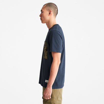 Mens Timberland Outdoor Heritage Camo-Pocket T-Shirt for Men in Navy