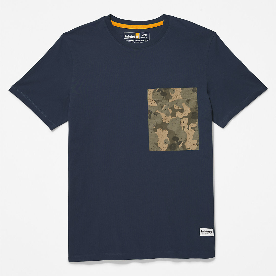 Mens Timberland Outdoor Heritage Camo-Pocket T-Shirt for Men in Navy