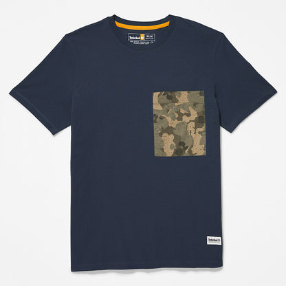 Mens Timberland Outdoor Heritage Camo-Pocket T-Shirt for Men in Navy