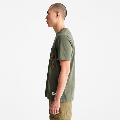 Mens Timberland Outdoor Heritage Camo-Pocket T-Shirt for Men in Dark Green