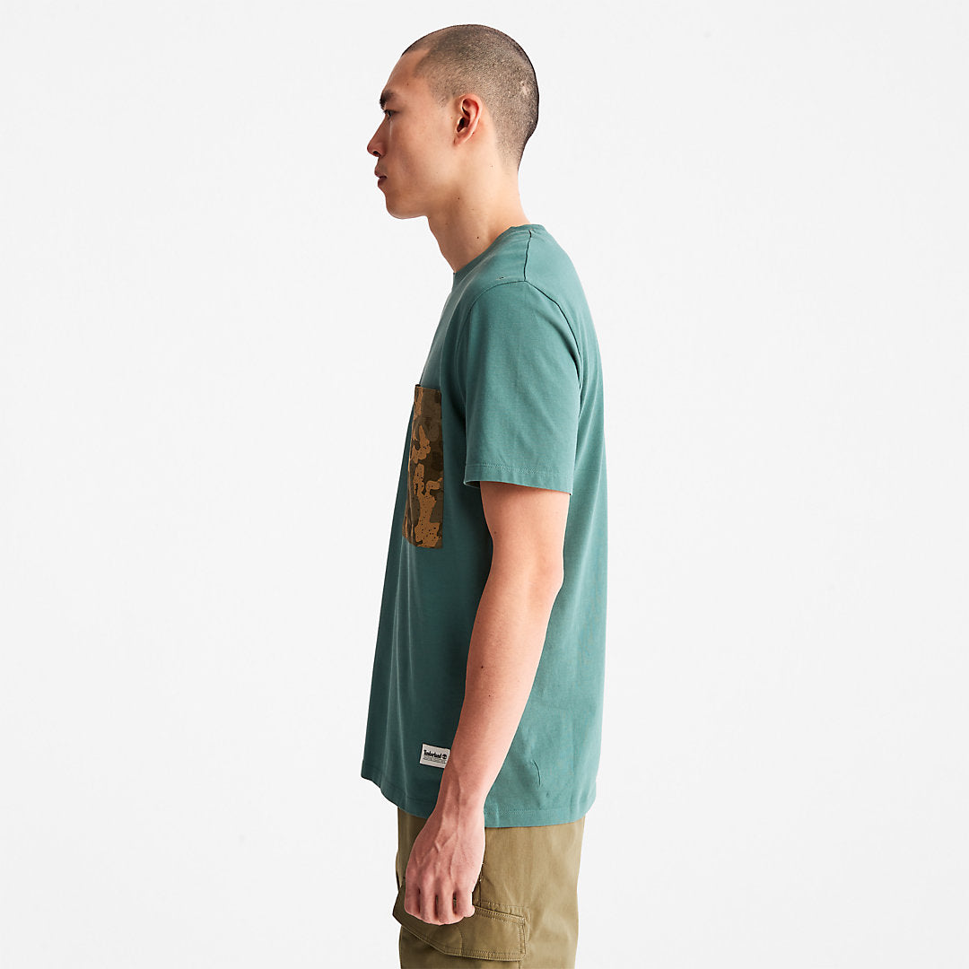 Mens Timberland Outdoor Heritage Camo-Pocket T-Shirt for Men in Green