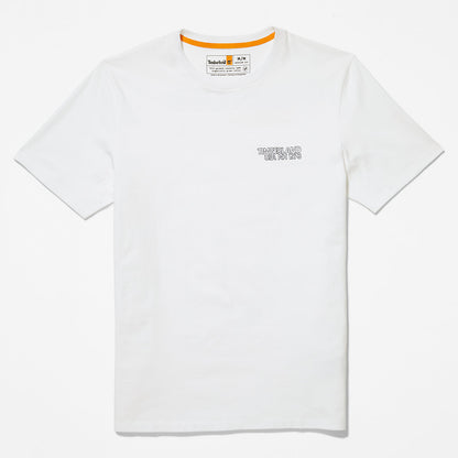 Mens Timberland Outdoor Heritage Stacked-Logo T-Shirt for Men in White