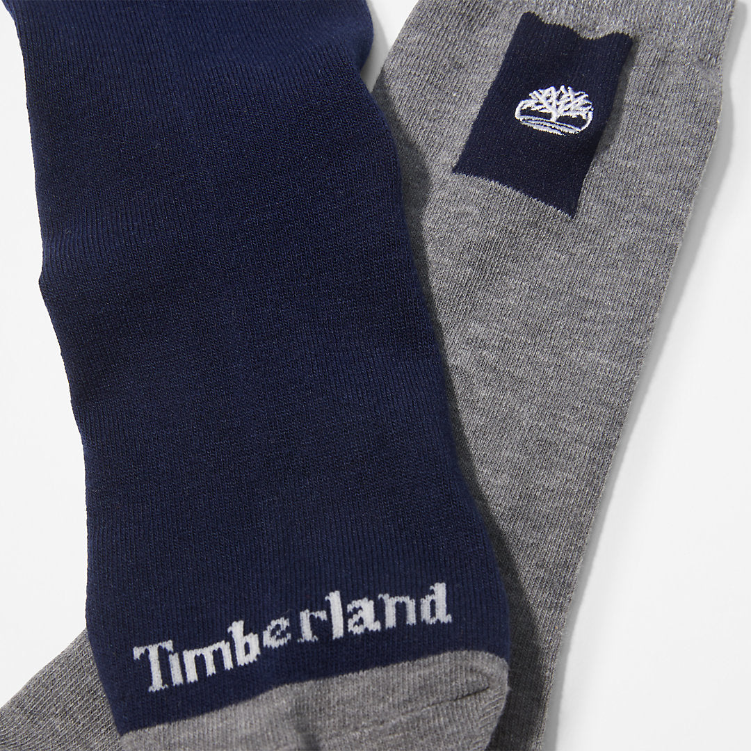 Mens Timberland 2-Pack Crew Socks for Men in Grey