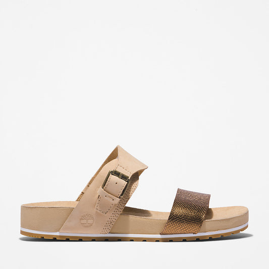 Womens Timberland Malibu Waves Slide Sandal for Women in Beige