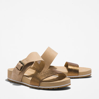 Womens Timberland Malibu Waves Slide Sandal for Women in Beige