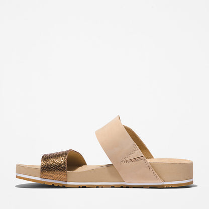 Womens Timberland Malibu Waves Slide Sandal for Women in Beige