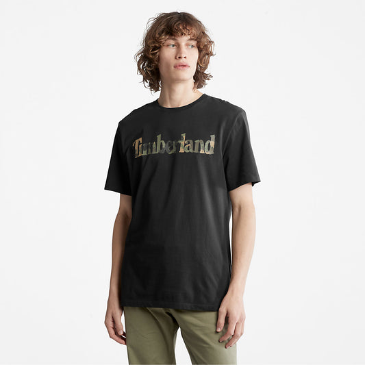 Mens Timberland Camo-Logo T-Shirt for Men in Black