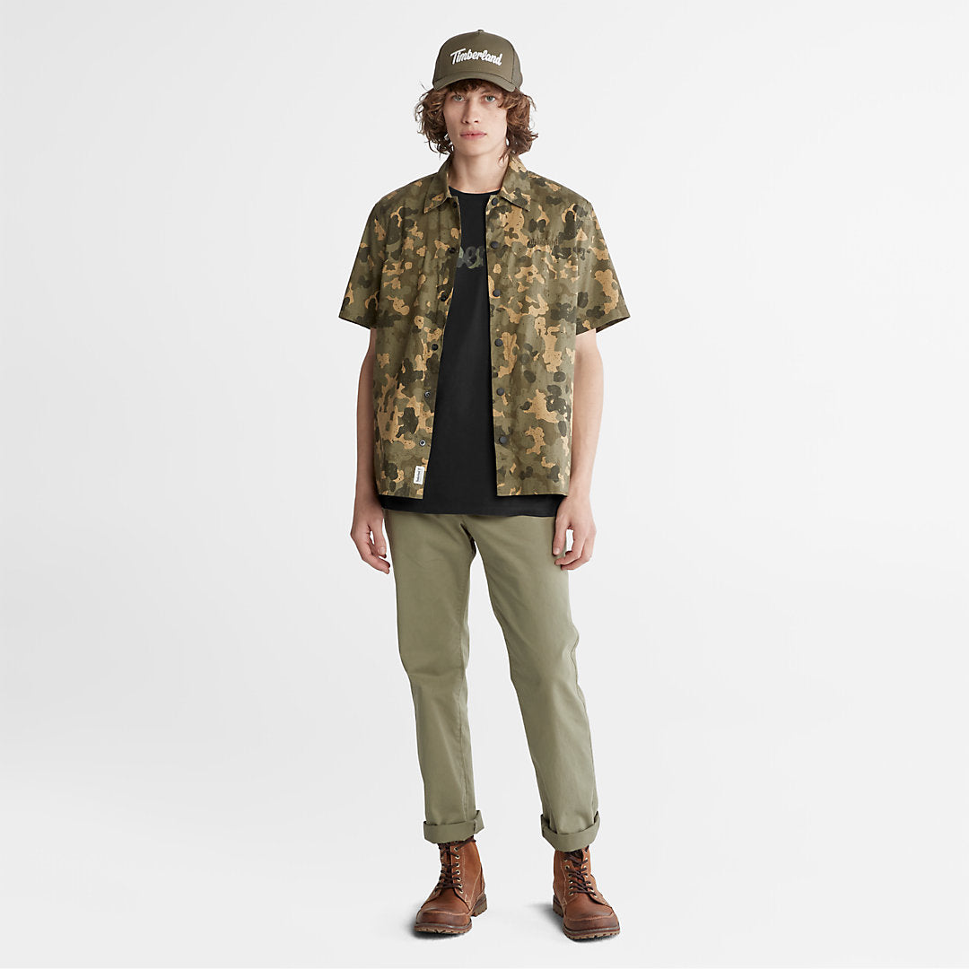 Mens Timberland Camo-Logo T-Shirt for Men in Black