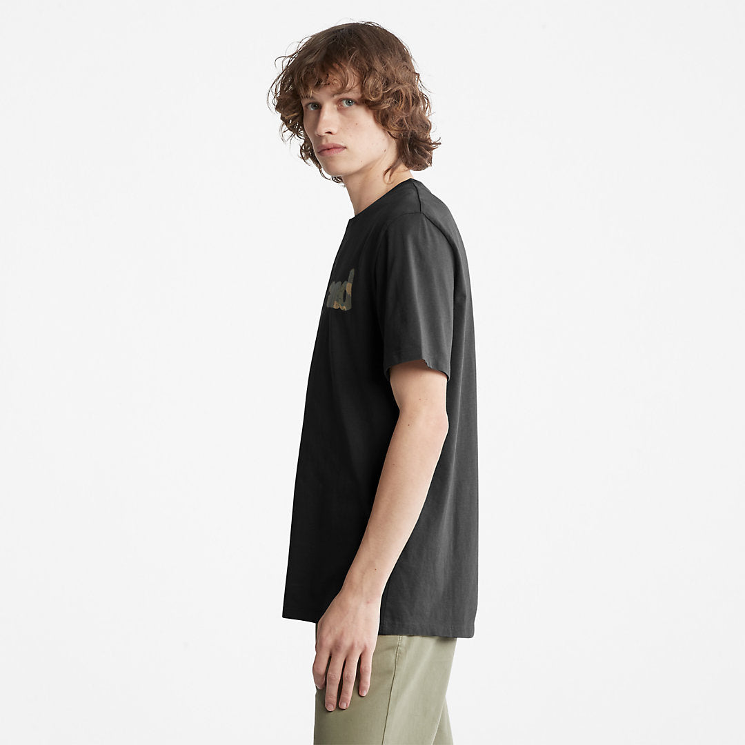 Mens Timberland Camo-Logo T-Shirt for Men in Black