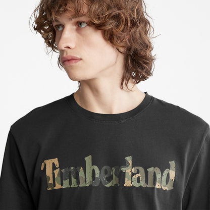 Mens Timberland Camo-Logo T-Shirt for Men in Black