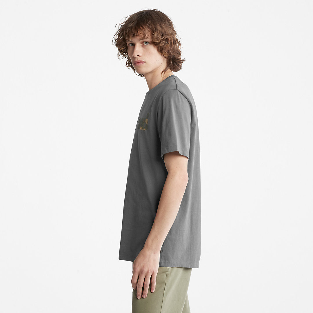 Mens Timberland Camo-Logo T-Shirt for Men in Grey