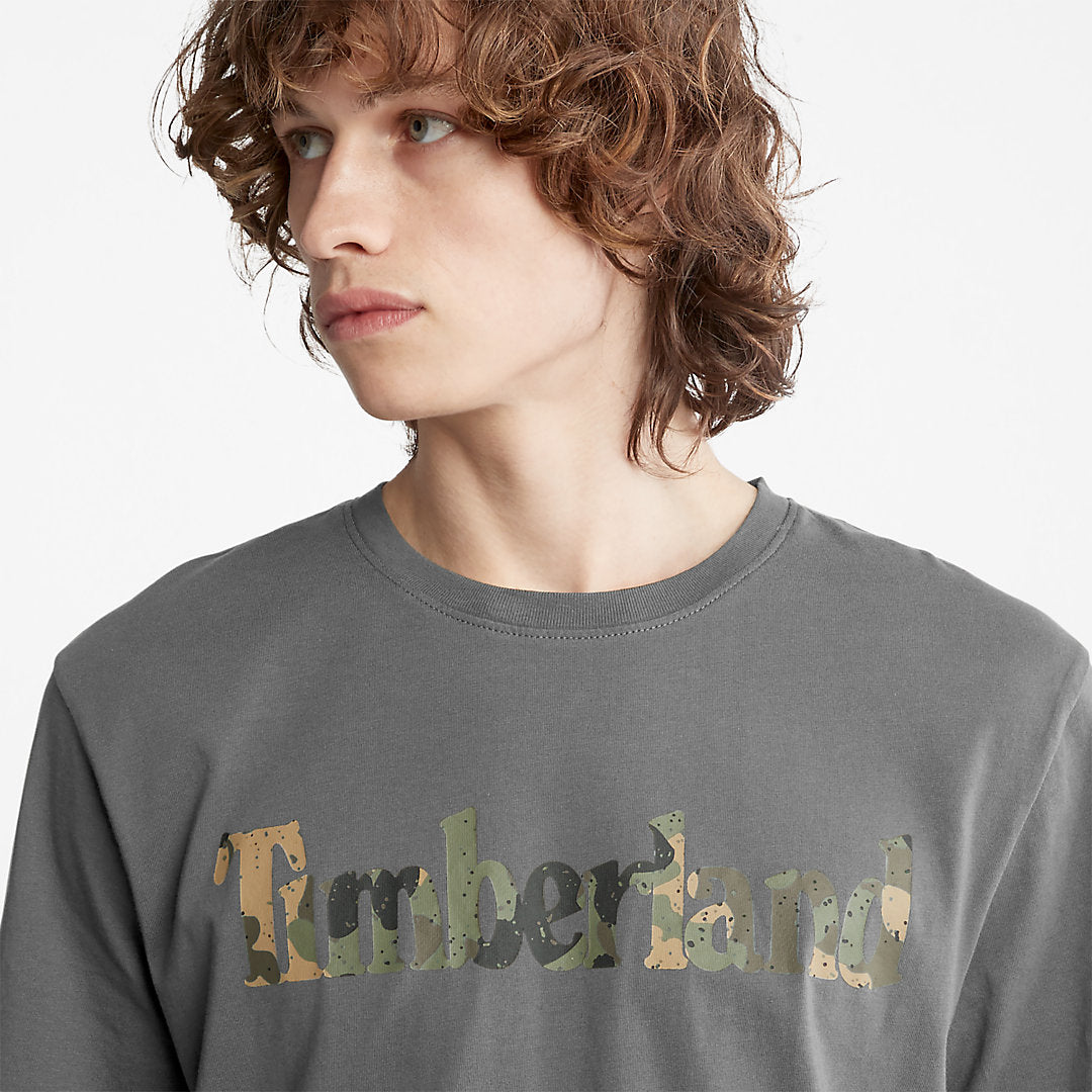 Mens Timberland Camo-Logo T-Shirt for Men in Grey