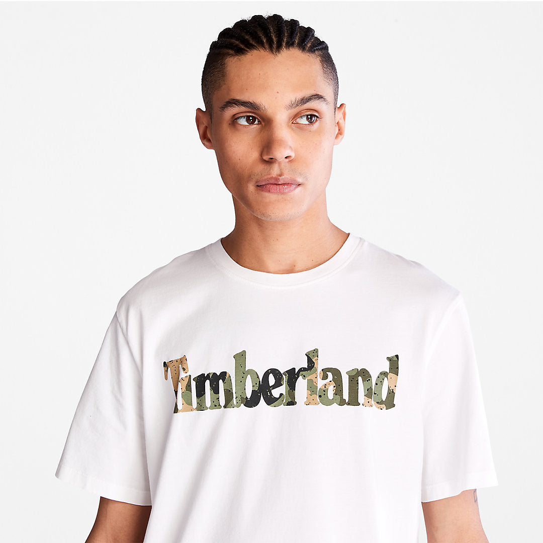 Mens Timberland Camo-Logo T-Shirt for Men in White