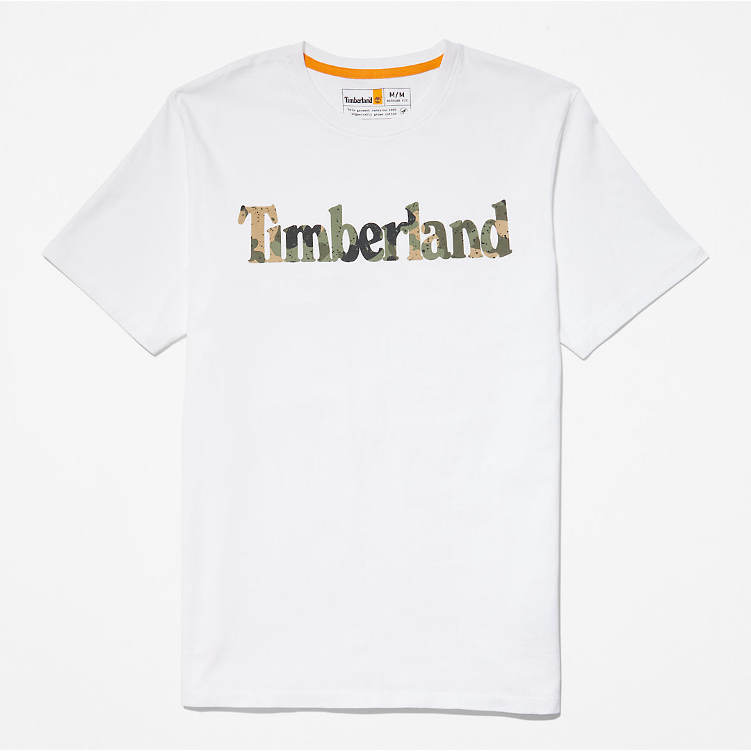 Mens Timberland Camo-Logo T-Shirt for Men in White