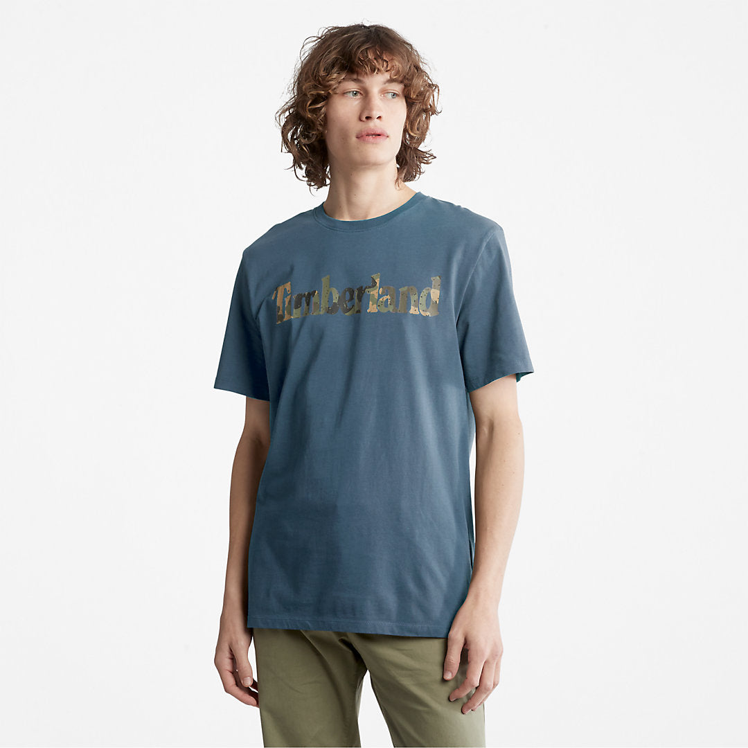 Mens Timberland Camo-Logo T-Shirt for Men in Blue