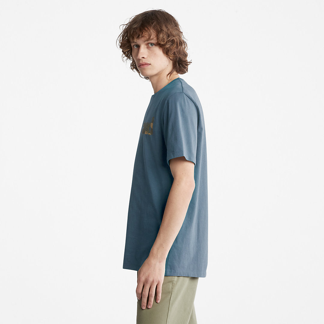 Mens Timberland Camo-Logo T-Shirt for Men in Blue