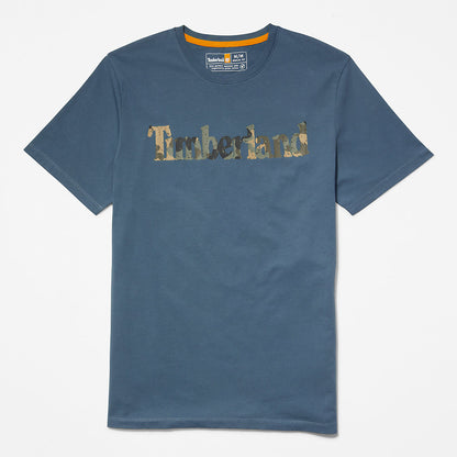 Mens Timberland Camo-Logo T-Shirt for Men in Blue