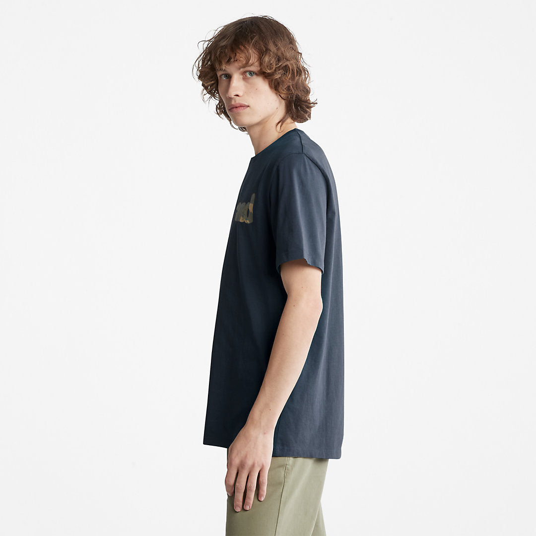 Mens Timberland Camo-Logo T-Shirt for Men in Navy