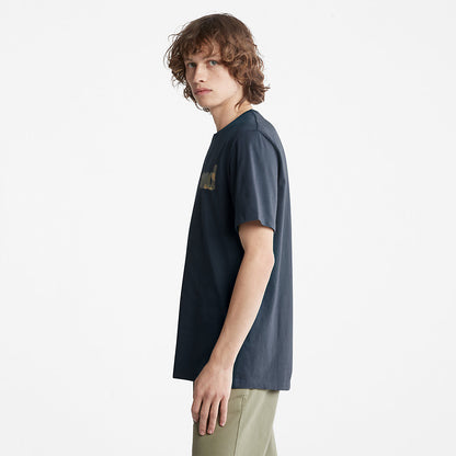 Mens Timberland Camo-Logo T-Shirt for Men in Navy