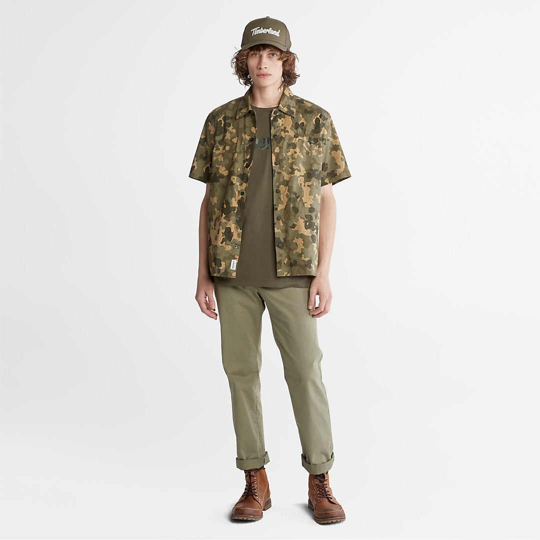 Mens Timberland Camo-Logo T-Shirt for Men in Dark Green