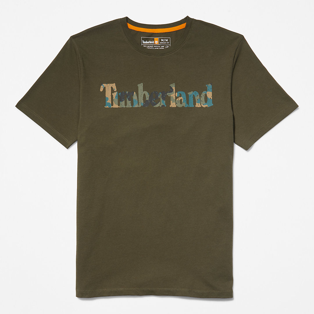Mens Timberland Camo-Logo T-Shirt for Men in Dark Green