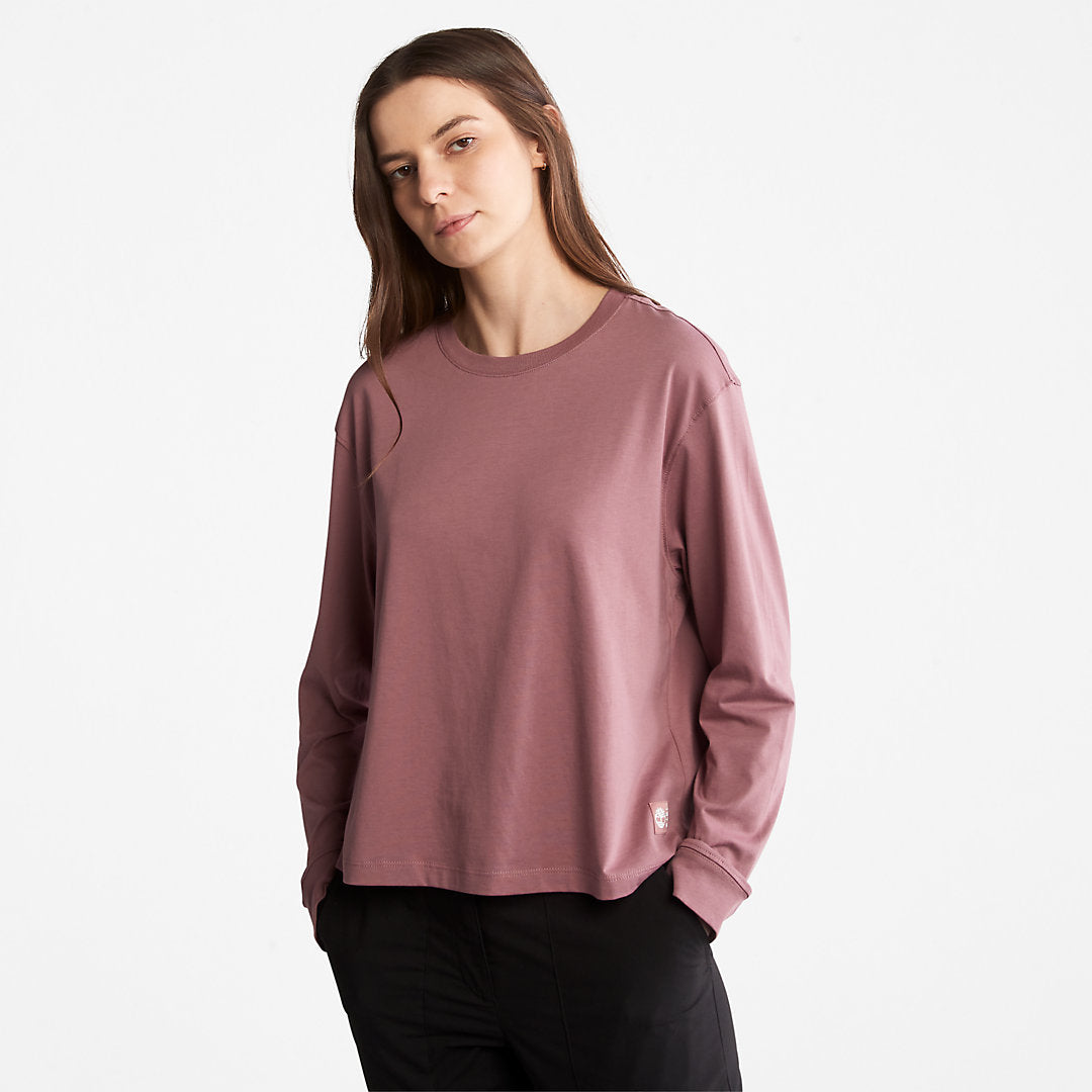 Womens Timberland Anti-Odour Supima® Cotton Long-sleeved T-Shirt for Women in Dark Pink