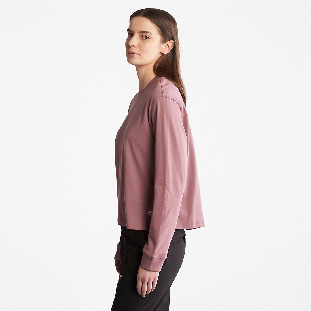 Womens Timberland Anti-Odour Supima® Cotton Long-sleeved T-Shirt for Women in Dark Pink