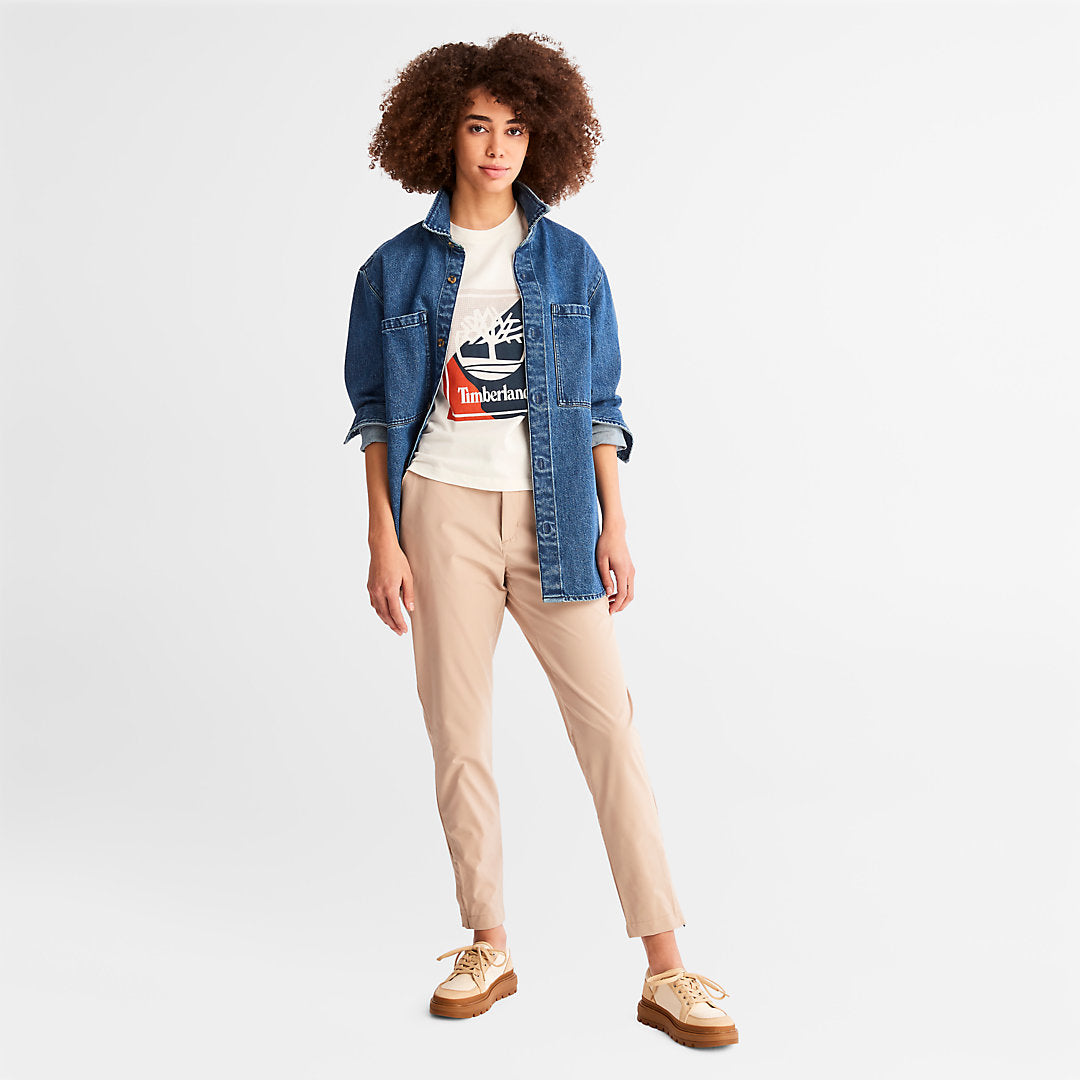 Womens Timberland Logo Graphic T-Shirt for Women in White