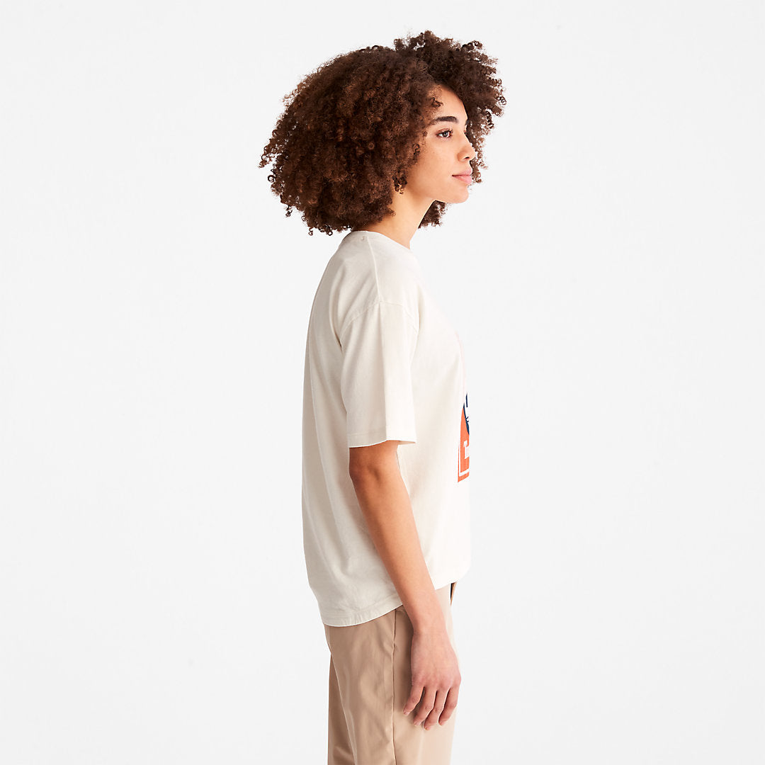 Womens Timberland Logo Graphic T-Shirt for Women in White
