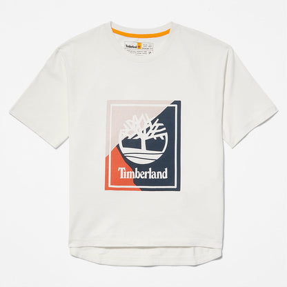 Womens Timberland Logo Graphic T-Shirt for Women in White