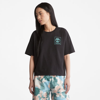 Womens Timberland Back Graphic Logo T-Shirt for Women in Black