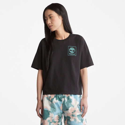 Womens Timberland Back Graphic Logo T-Shirt for Women in Black