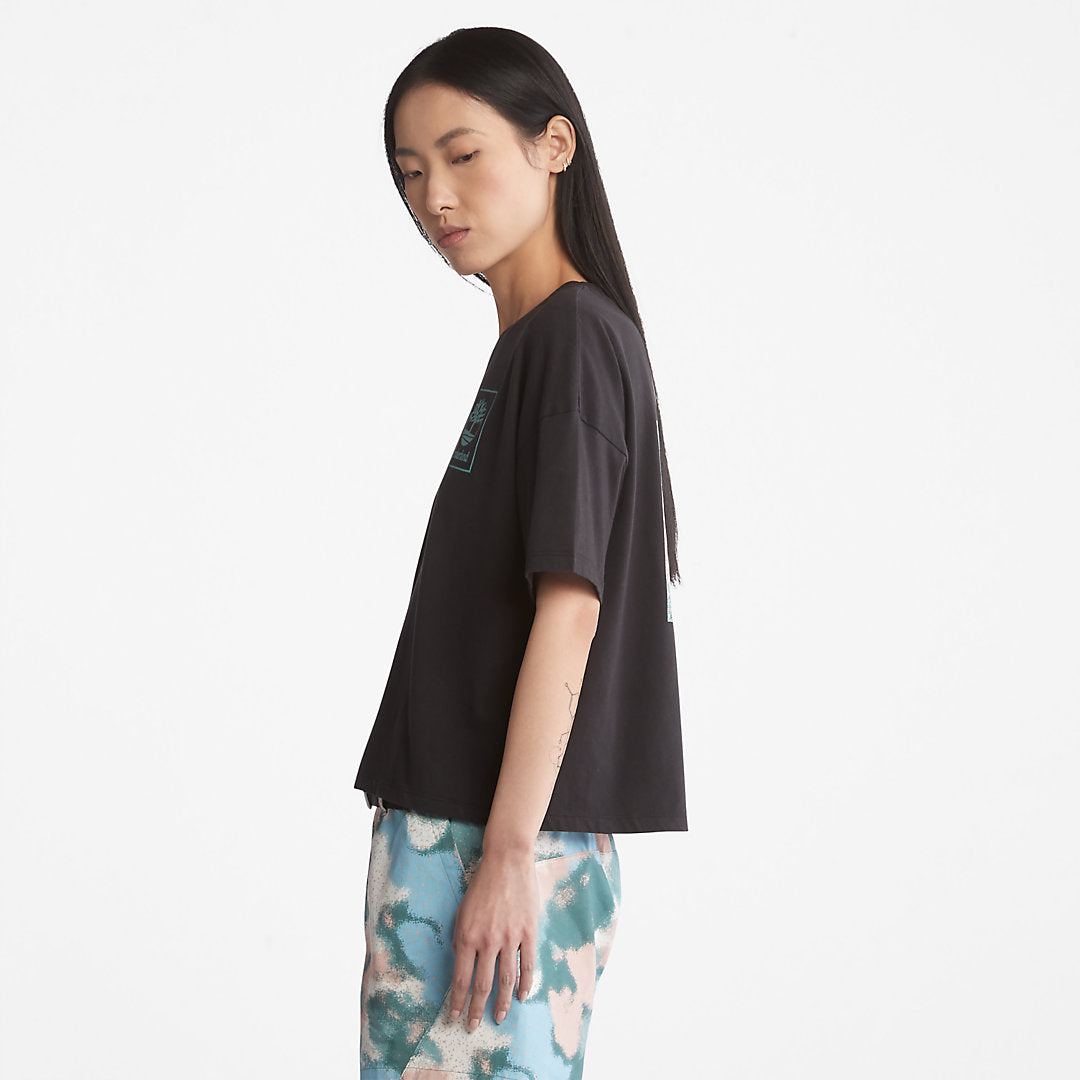 Womens Timberland Back Graphic Logo T-Shirt for Women in Black