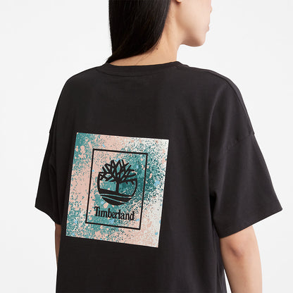 Womens Timberland Back Graphic Logo T-Shirt for Women in Black