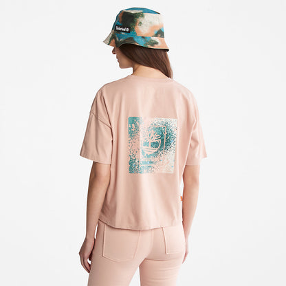 Womens Timberland Back Graphic Logo T-Shirt for Women in Pink