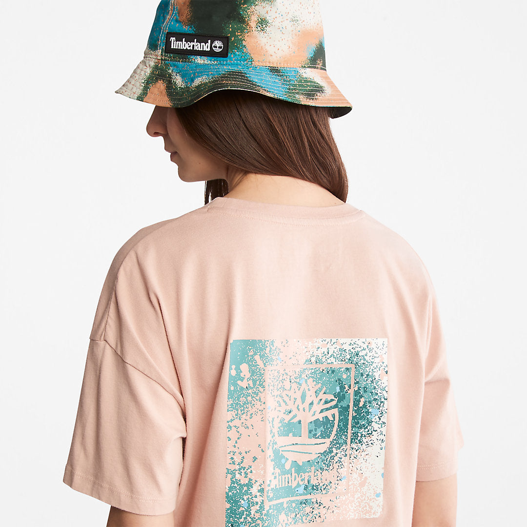 Womens Timberland Back Graphic Logo T-Shirt for Women in Pink