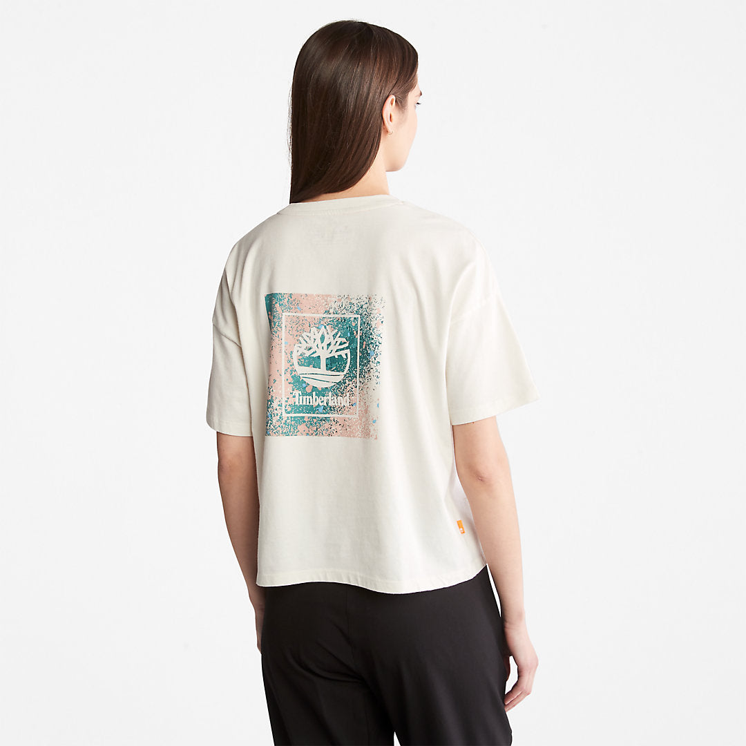 Womens Timberland Back Graphic Logo T-Shirt for Women in White