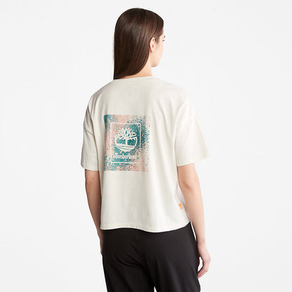 Womens Timberland Back Graphic Logo T-Shirt for Women in White